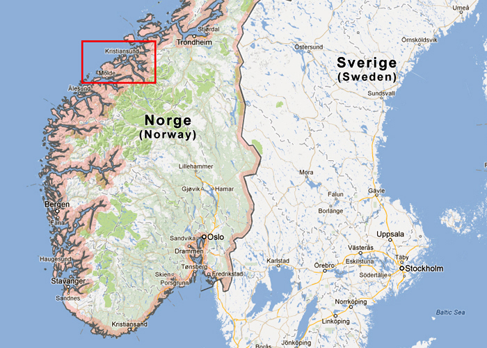 Atlantic Ocean Road Norway Map 